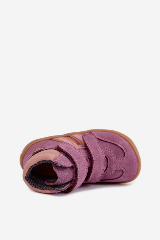 Kinder schoenen van faux suede Barefoot FRODDO G3110285-12 paars