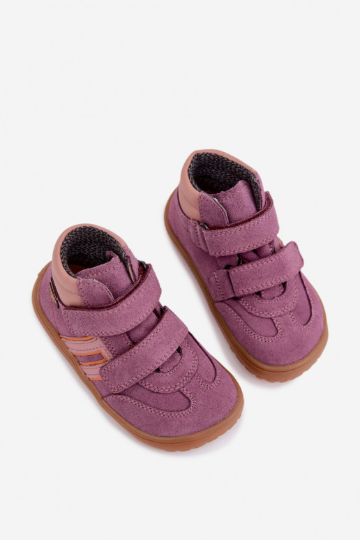 Kinder-Schuhe aus Kunstveloursleder Barefoot FRODDO G3110285-12 lila