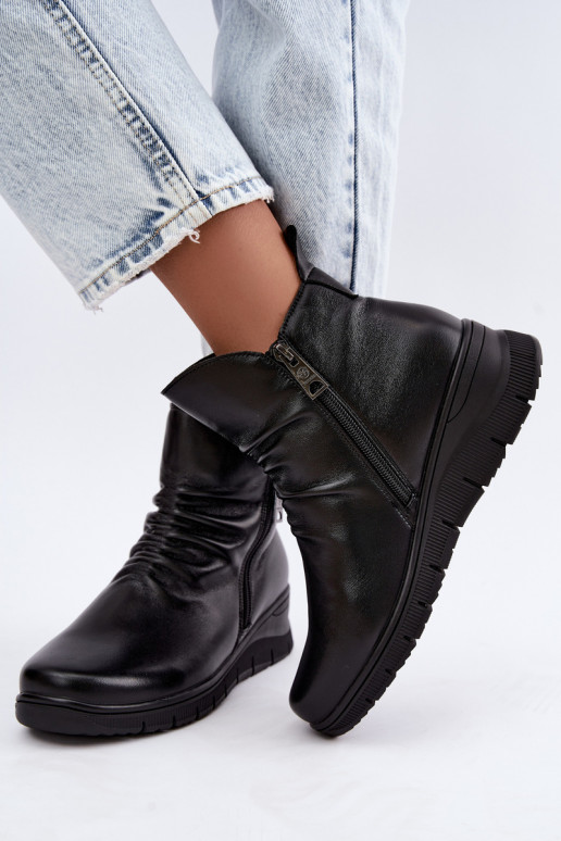 Bottines chaudes avec plateforme et volants Vinceza 133117 noires