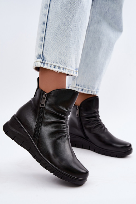 Wärmende Stiefeletten mit Plateau und Rüschen Vinceza 133117 schwarz