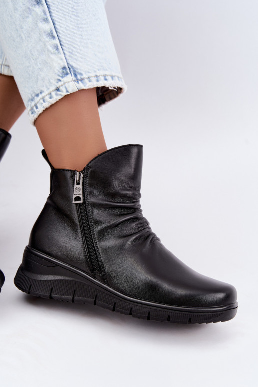 Wärmende Stiefeletten mit Plateau und Rüschen Vinceza 133117 schwarz