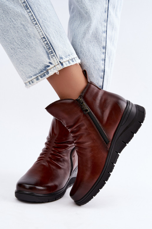 Bottines chaudes avec plateforme et volants Vinceza 133117 marron