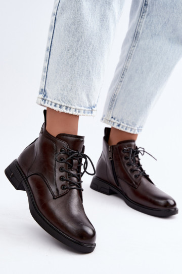 Bottines chaudes pour femmes à petit talon Vinceza 39953 chocolat 2