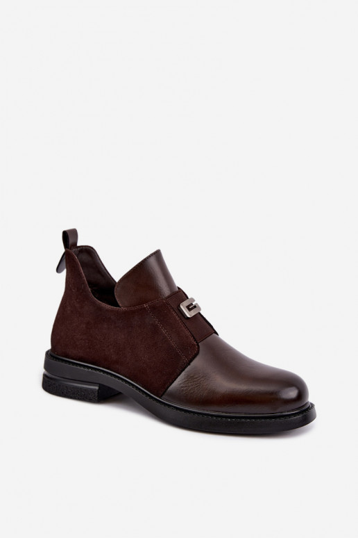 Damenstiefeletten mit breitem Absatz und Schlupfdesign Vinceza 58679 schokoladenfarben