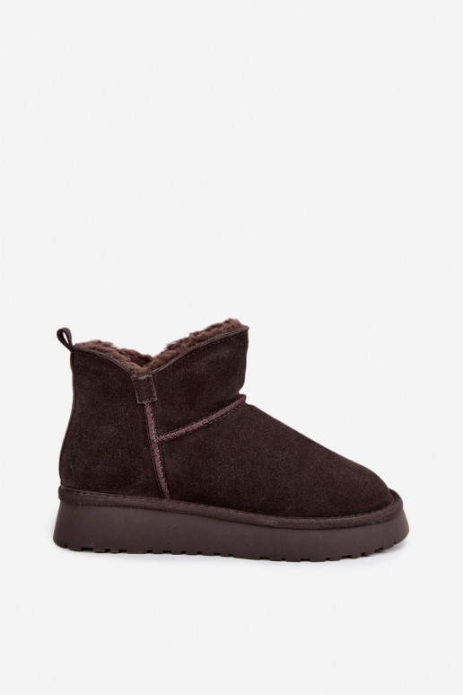 Schneestiefel aus Kunstveloursleder mit Isolierung und Fell innen Vinceza 97961 schokoladenfarben