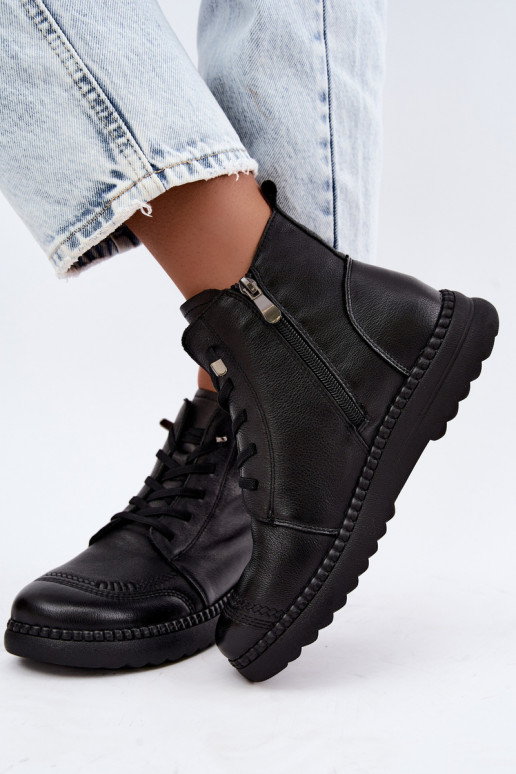 Wärmende Damenstiefeletten Vinceza 107249 schwarz
