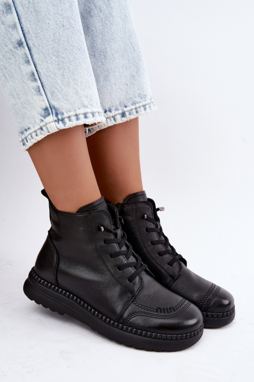 Wärmende Damenstiefeletten Vinceza 107249 schwarz