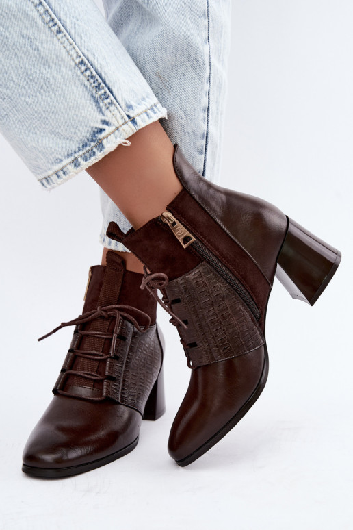 Bottines chaudes avec talons Vinceza 5867 chocolat