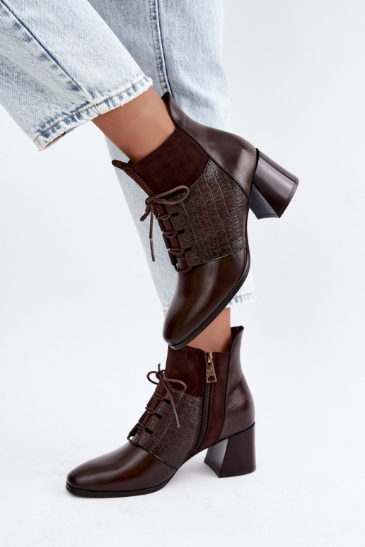 Bottines chaudes avec talons Vinceza 5867 chocolat