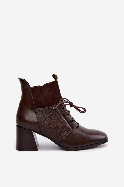 Bottines chaudes avec talons Vinceza 5867 chocolat