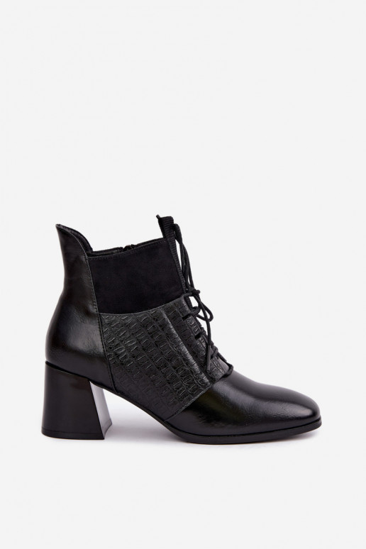 Wärmende Stiefeletten mit Absatz Vinceza 5867 schwarz