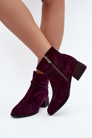 Dames enkellaarsjes van faux suede Klocke geïsoleerd D&A CR62-3476 in pruimen kleur 2
