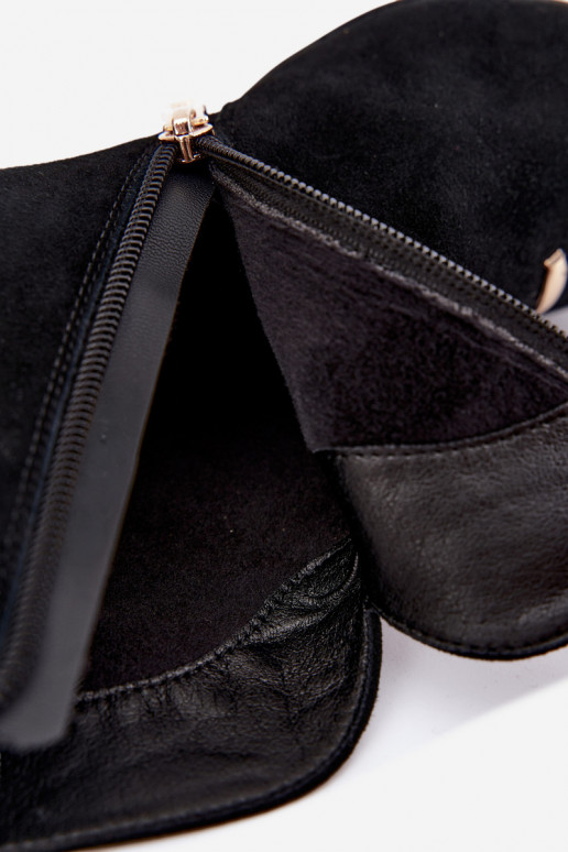 Leren suède dames geïsoleerde schoenen met hakken D&A CR62-3496 in zwarte kleur