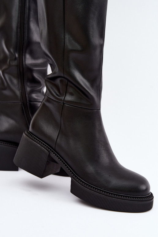 Bottes hautes isolées en simili cuir pour femmes Klocke D&A MR62-9051 noires