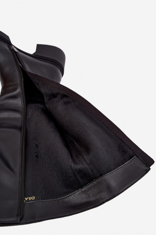 Wärmende Damen-Kniehohe Stiefel aus Kunstleder Klocke D&A MR62-9051 schwarz