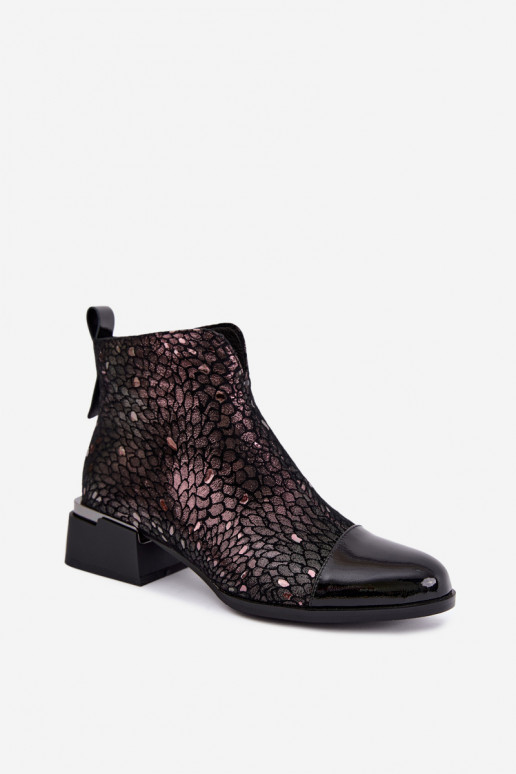 Bottes isolées en daim synthétique Klocke LZ62-2043 marron-noir