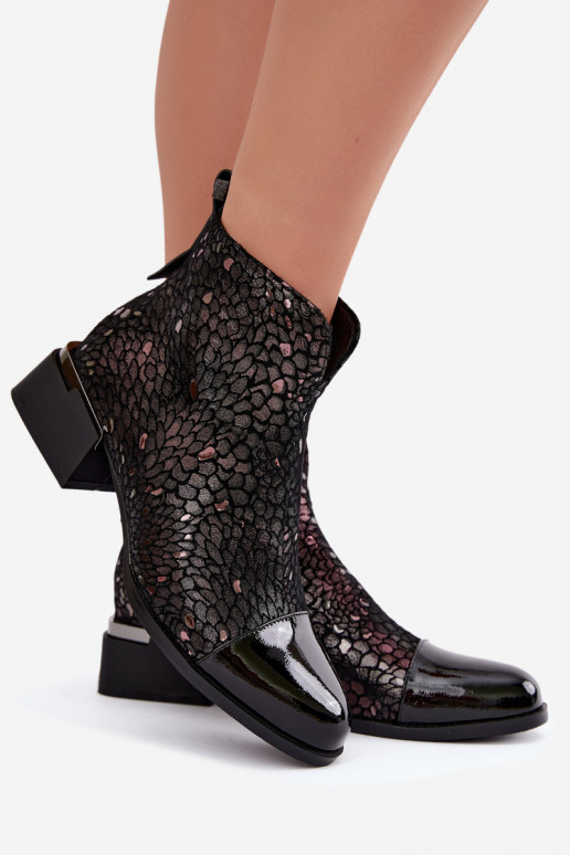Bottes isolées en daim synthétique Klocke LZ62-2043 marron-noir