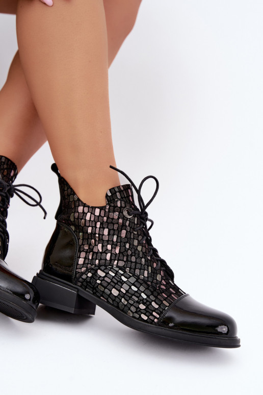Bottes isolées pour femmes en daim synthétique D&A LZ62-2030 noires