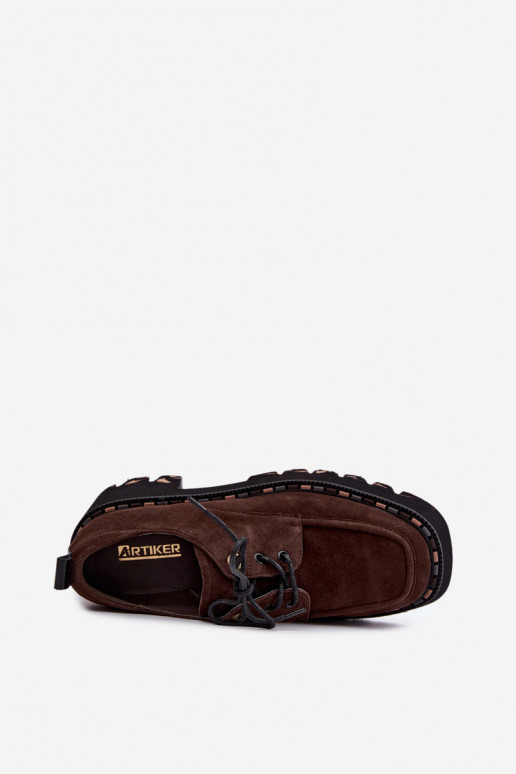 Faux suède dameslaarzen Klocke Artiker 59C0276 chocolade