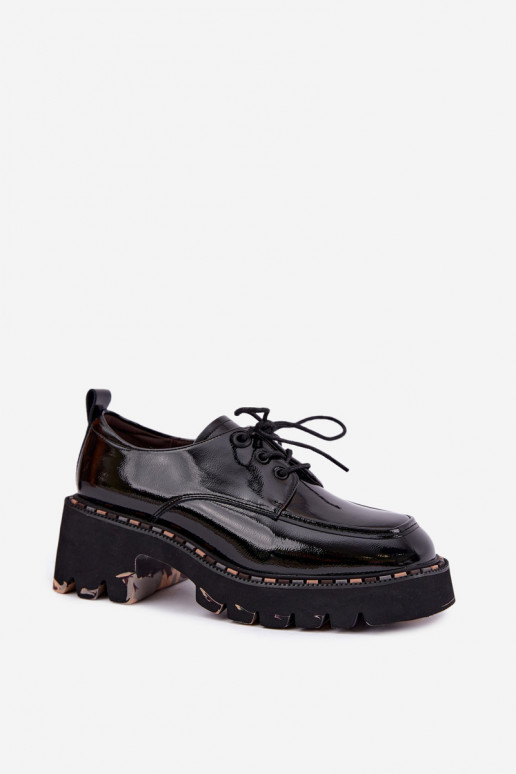 Mocassins en cuir verni pour femmes Klocke Artiker 59C0279 noirs