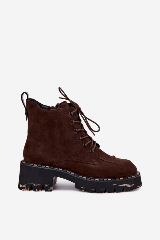 Bottines isolées en daim synthétique Artiker 59C0247 chocolat