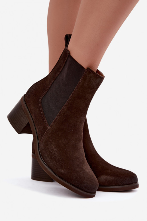 Stylische wärmende Stiefeletten aus Kunstveloursleder Klocke Vinceza 133105 schokoladenfarben