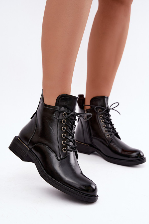 bottines isolées avec talons larges Vinceza 58677 en noir