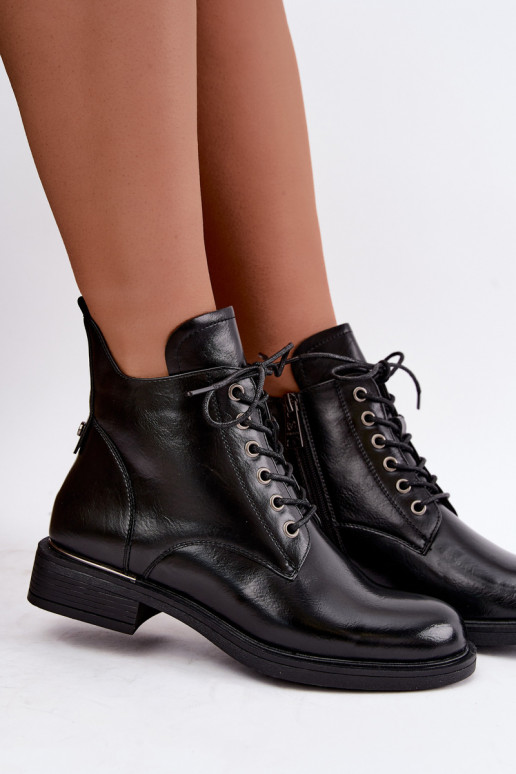 bottines isolées avec talons larges Vinceza 58677 en noir