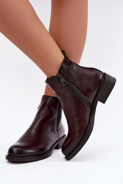 bottines isolées pour femmes avec talons larges Vinceza 58690 en bordeaux