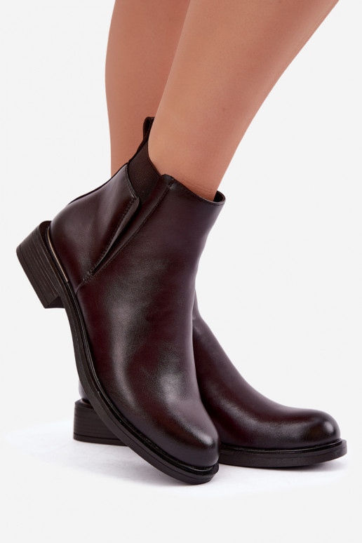bottines isolées pour femmes avec talons larges Vinceza 58690 en bordeaux
