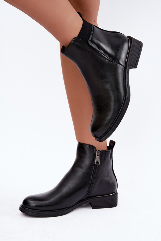 bottines isolées pour femmes avec talons larges Vinceza 58690 en noir