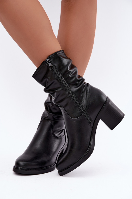 gefütterte Stiefeletten mit Rüschen und Absätzen Sergio Leone BT-60 in schwarz