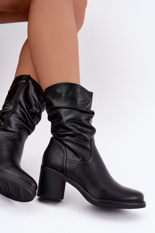 bottines isolées avec volants et talons Sergio Leone BT-60 en noir