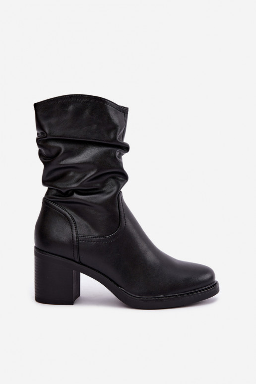 bottines isolées avec volants et talons Sergio Leone BT-60 en noir