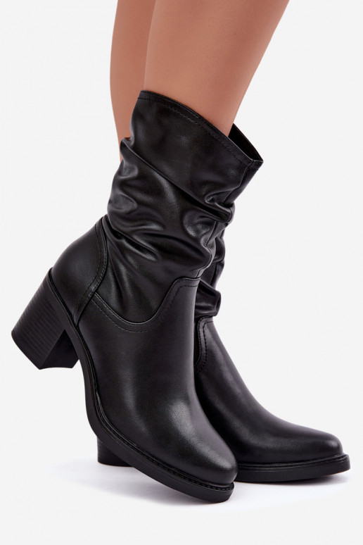 gefütterte Stiefeletten mit Rüschen und Absätzen Sergio Leone BT-60 in schwarz