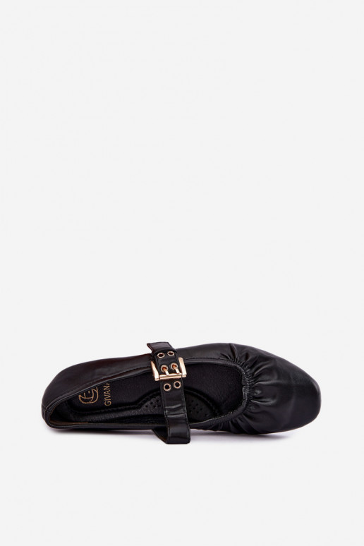 ballerines avec volants et brides en noir Irelissa