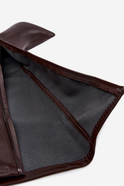 bottes hautes avec talons et bouts pointus en cuir synthétique en chocolat Amora