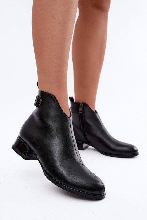 Bottines isolées avec bandes décoratives en noir Vinceza 58692