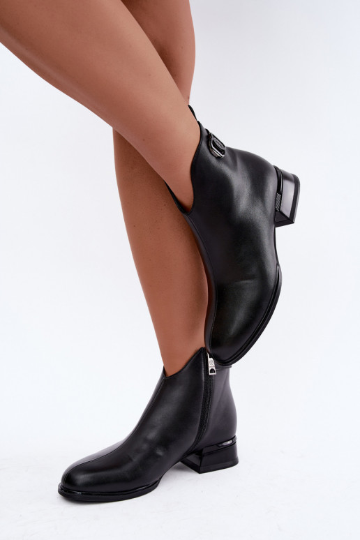 Bottines isolées avec bandes décoratives en noir Vinceza 58692