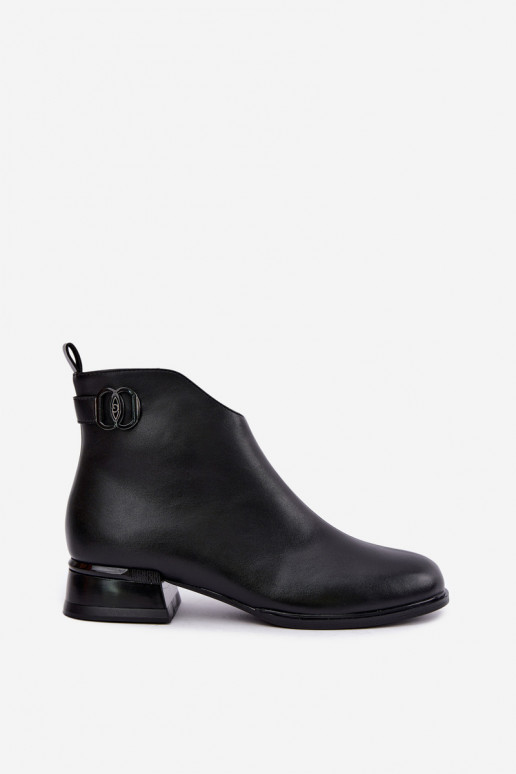 Bottines isolées avec bandes décoratives en noir Vinceza 58692