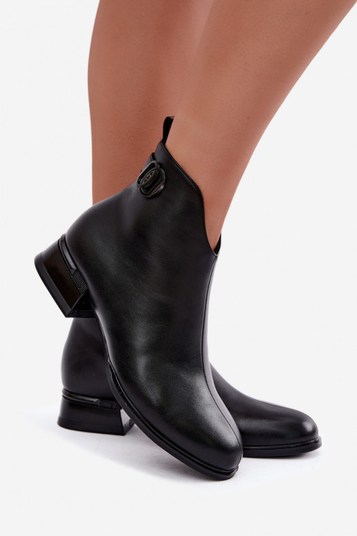 Bottines isolées avec bandes décoratives en noir Vinceza 58692