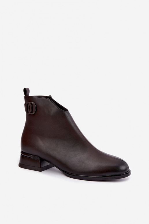 Bottines isolées avec bandes décoratives en chocolat Vinceza 58692