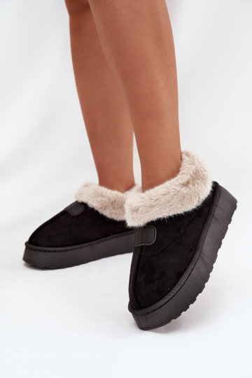 dames sneeuwlaarzen met platform en bont in zwarte kleur Calyra 2