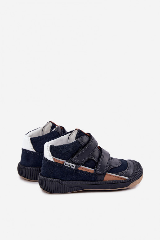 Chaussures pour enfants en cuir bleu foncé Bartek 8631676