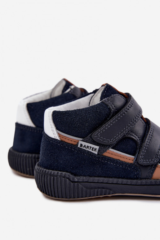 Dunkelblaue Leder-Kinderschuhe Bartek 8631676