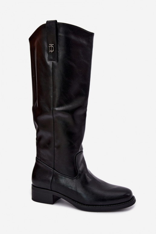 Bottes hautes chaudes noires Ilorelia