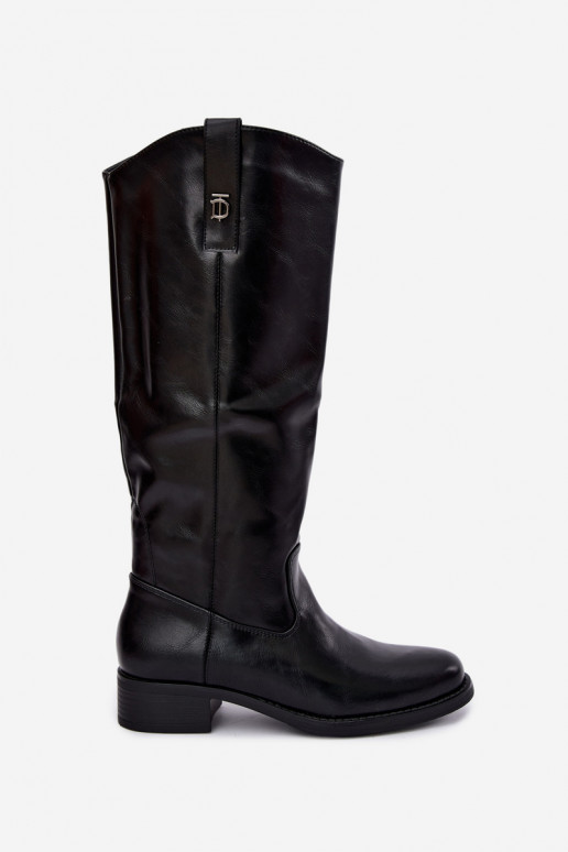 Bottes hautes chaudes noires Ilorelia