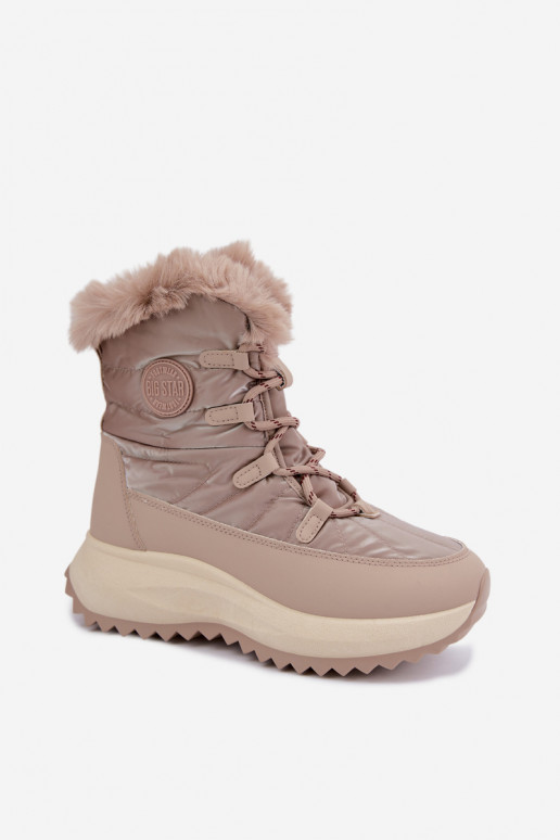 Bottes de neige couleur sable avec plateforme et fourrure Big Star UU274221