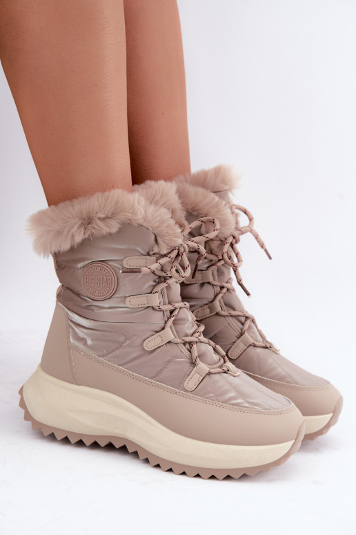 Bottes de neige couleur sable avec plateforme et fourrure Big Star UU274221