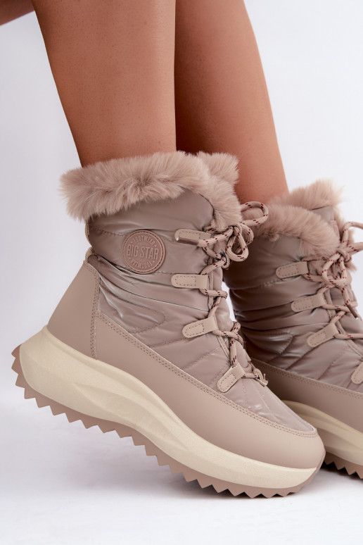 Bottes de neige couleur sable avec plateforme et fourrure Big Star UU274221